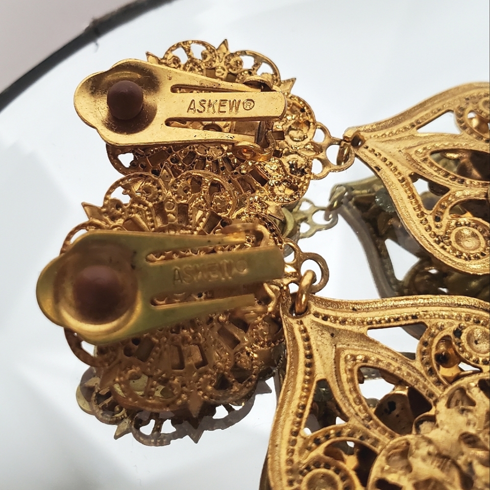 Magnificent & Massive ASKEW LONDON Etruscan Sea Theme Pearl Dangle Earrings - Picture 9 of 9